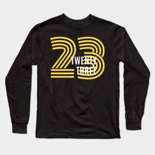 2023. Simple Typography Black And Gold 2023 Design Long Sleeve T-Shirt